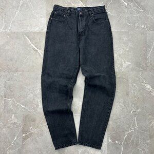 90s Vintage GAP Jeans Womens 14 Long Classic Fit Black‎ Made in USA Faded